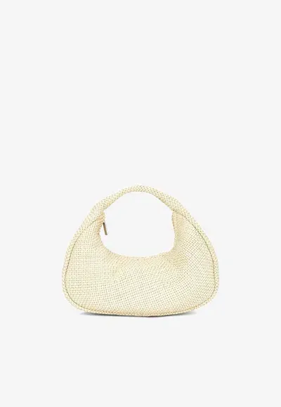 St Agni Bon Bon Woven Leather Shoulder Bag In Butter