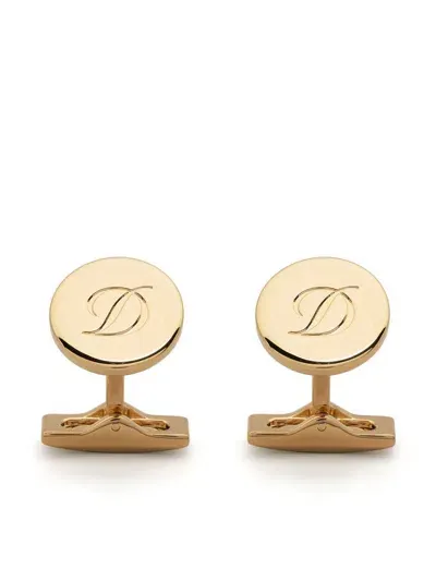 St Dupont Logo-engraved Cufflinks In Gold