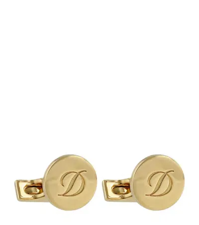 St Dupont S. T. Dupont Iconic Monogram Cufflinks In Gold