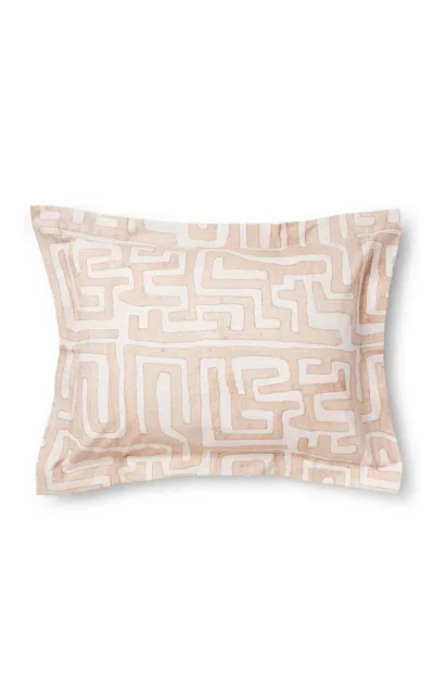 St. Frank Classic Kuba Cloth Cotton King Sham Set In Light Pink