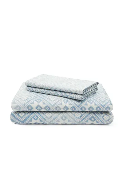 St. Frank Muong Cotton Full/queen Sheet Set In Light Blue