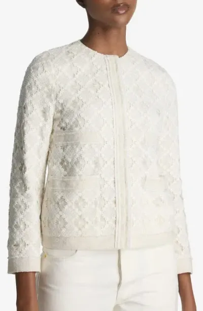 St John St. John Collection Embellished Tweed Jacket In Ecru