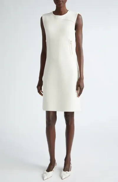 St John Double Face Pebble Knit Dress In Ecru