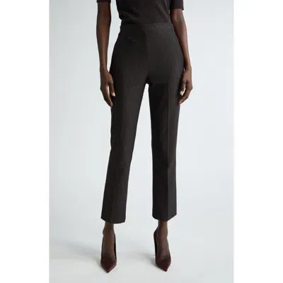 St John St. John Collection Pinstripe Jersey Ankle Pants In Mocha