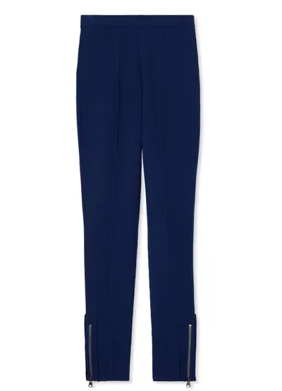 St John Double Face Pebble Knit Pant In Royal Blue