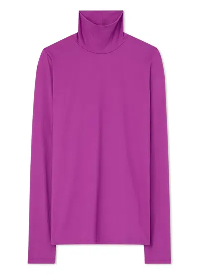 St John Nuda Turtleneck Top In Azalea