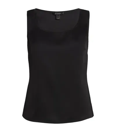 St John Satin Tank Top In Black