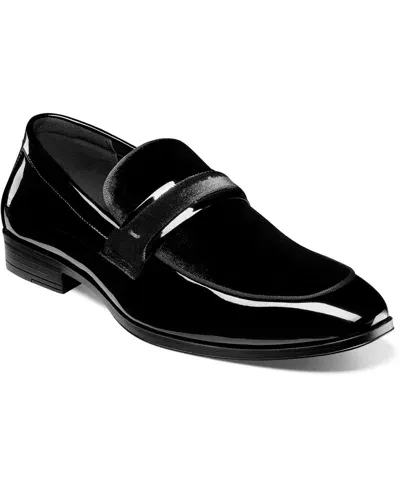 Stacy Adams Men's Spratley Moc Toe Saddle Slip On Loafer In Black