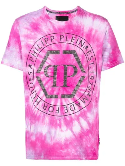 Stain Shade Tie-dye Logo-print T-shirt In Rosa