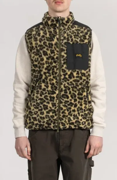 Stan Ray Leopard Fleece Vest In Leopard Camo