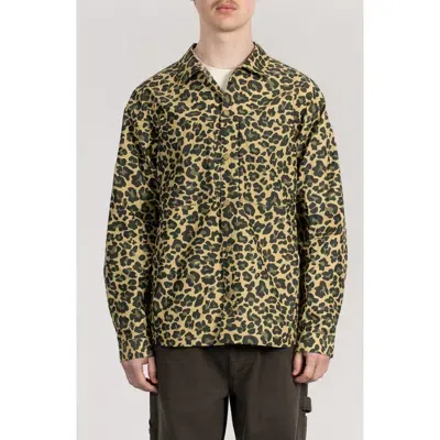 Stan Ray Leopard Print Snap-up Shirt In Leopard Camo