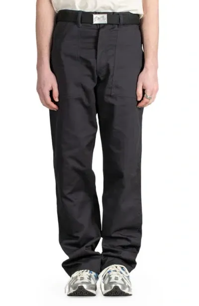 Stan Ray Loose Straight Leg Fatigue Pants In Black Twill