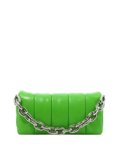 Stand Studio Hera Quilted Leather Clutch Bag In Green