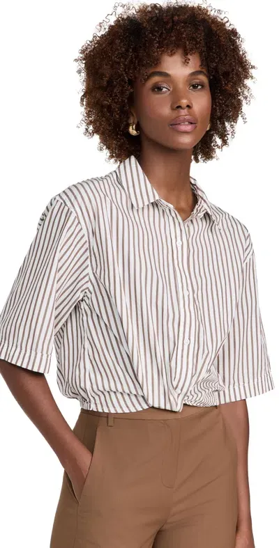 Stateside 80s Poplin Striped Twist Shirt Twig