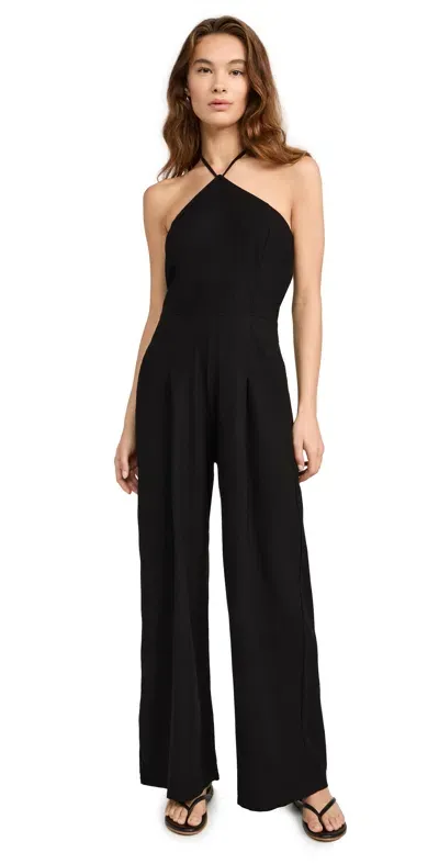 Stateside Linen Maxi Halter Jumpsuit Black