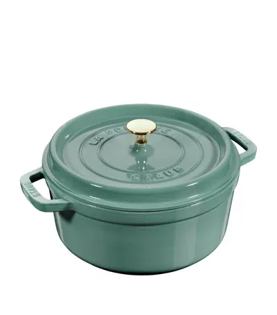 Staub Round Cocotte In Green