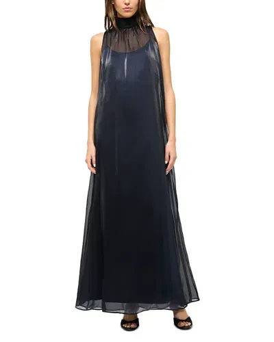 Staud Albee Dress In Midnight/black