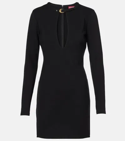 Staud Astor Ponte Minidress In Black