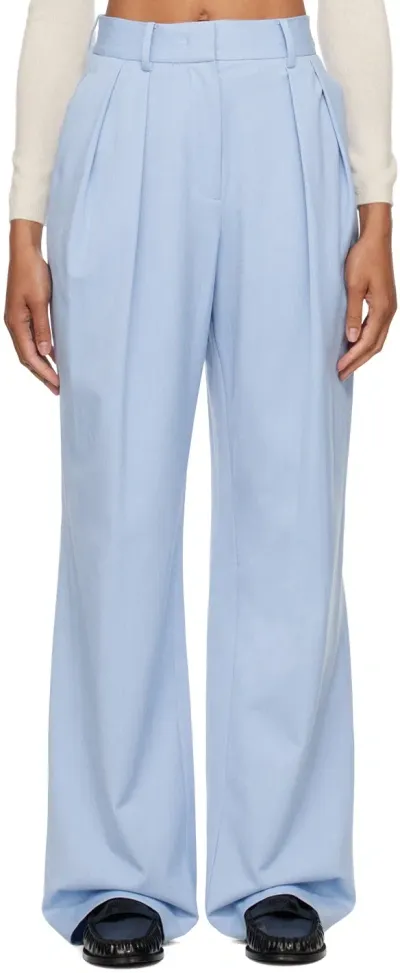 Staud Blue Luisa Trousers In Pwkl Periwinkle