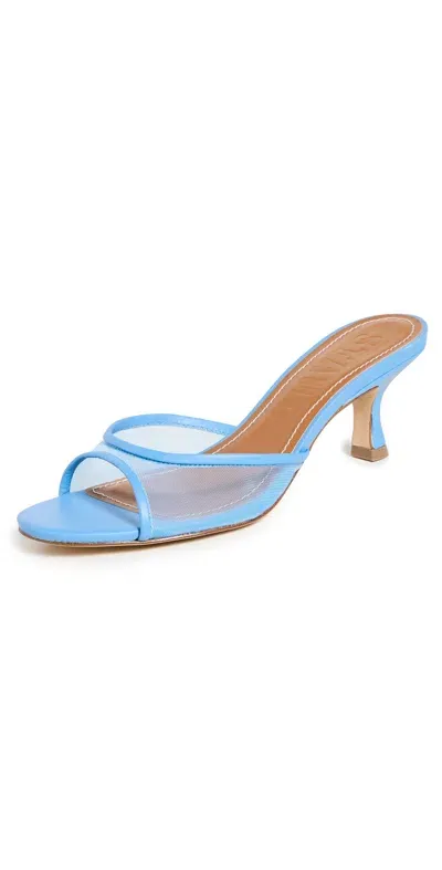 Staud Brigitte Mules  Blue Mesh