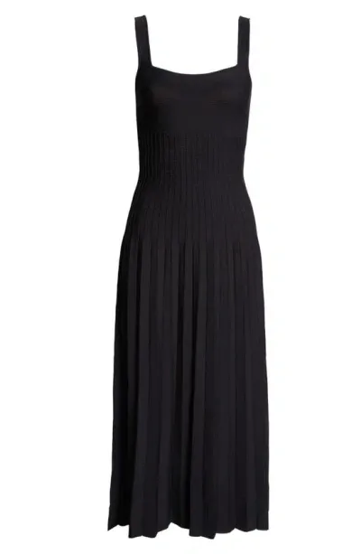 Staud Black Paityn Midi Dress