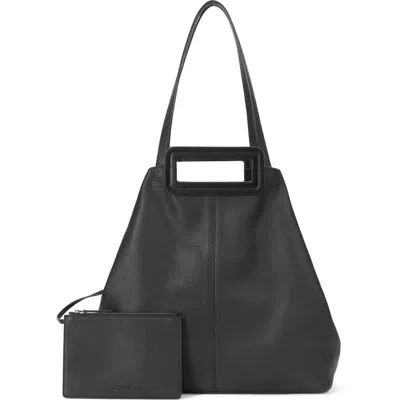 Staud Grande Leather Tote Bag In Black