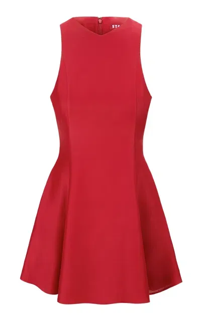 Staud Heike Sleeveless Wool-blend Mini Dress In Red