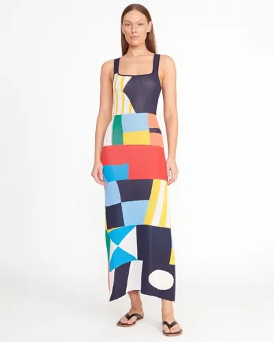 Staud Katie Colorblock Sleeveless Sweater Dress In Sails Up