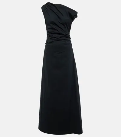 Staud Phare One Shoulder Dress In Black