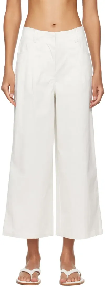 Staud Off-white Luca Trousers In Neutrals