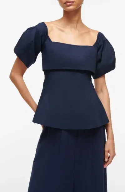 Staud Palmero Corset Top In Navy