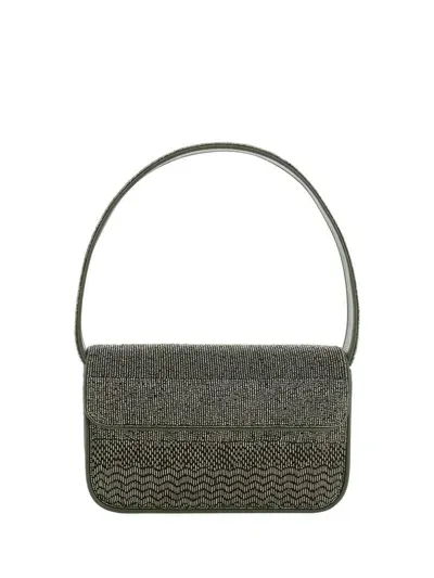 Staud Tommy Bead Embellished Shoulder Bag In Green