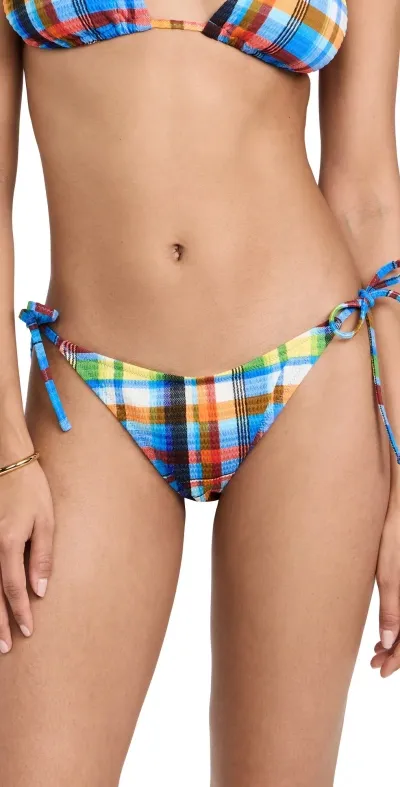 Staud Sisley String Bottoms Madras Plaid