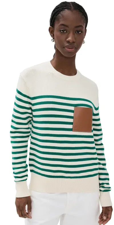 Staud Sunset Sweater Vert Breton Stripe In Multi