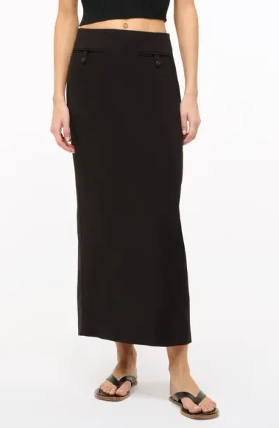 Staud Tailored Pencil Skirt In Black