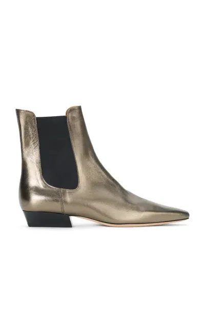 Staud Wally Laminated Leather Chelsea Boots In Metallic