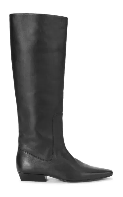 Staud Wally Leather Knee Boots In Black