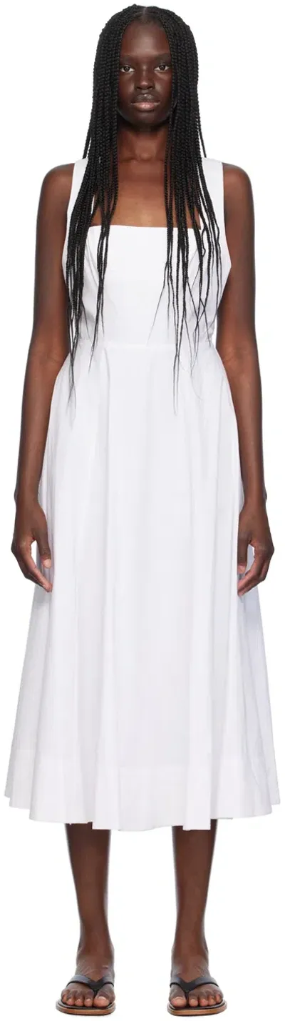 Staud White Teresa Midi Dress