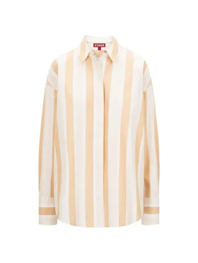 Staud Women's Colton Striped Button-up Shirt In Sand Stripe