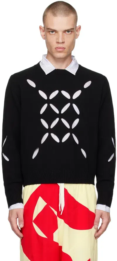 Stefan Cooke Black Slashed Sweater