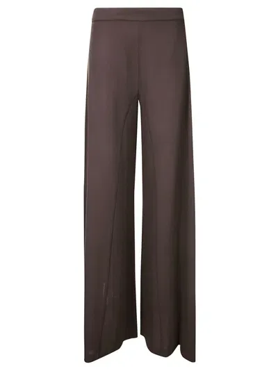 Stefano Mortari Pantalone Crepe Lana Ampio In Brown