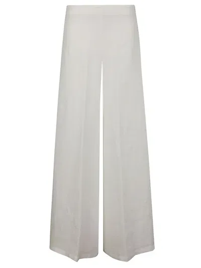 Stefano Mortari Wide Linen Trousers In White