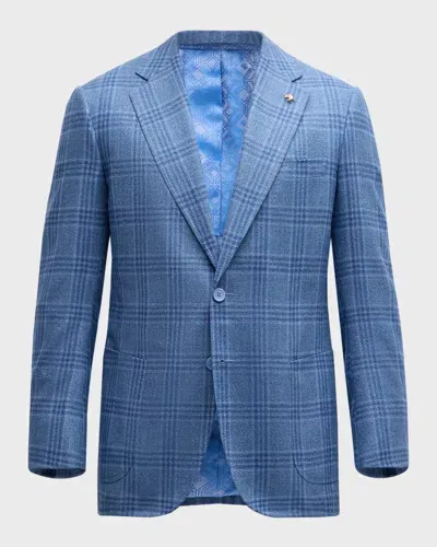 Stefano Ricci Men's Plaid Two-button Sport Coat In Light Blue