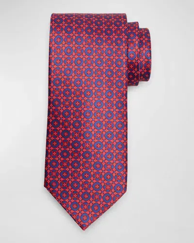 Stefano Ricci Men's Silk Medallion-print Tie In Blue   Red