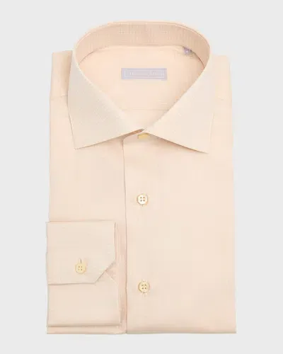 Stefano Ricci Men's Tonal Check Dress Shirt In Beige