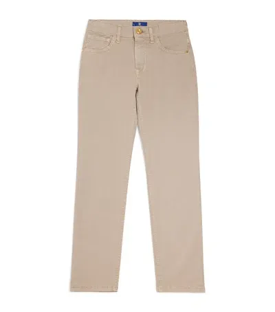 Stefano Ricci Kids' Straight Jeans In Beige