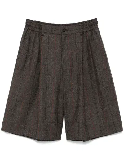 Stein Check-pattern Shorts In Brown