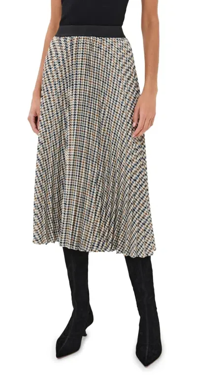 Stella Jean Pied De Poule Pleated Skirt Pied De Poule