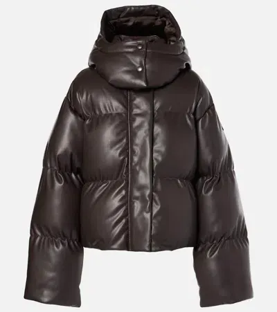 Stella Mccartney Altermat Faux Leather Puffer Jacket In Grey