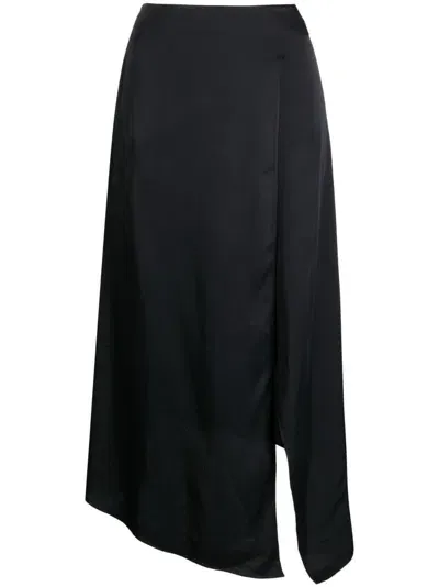 Stella Mccartney Asymmetric High-waisted Midi Skirt In Black